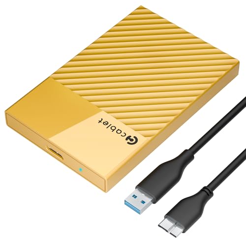 Cablet 2.5 Inch SATA USB 3.0 HDD/SSD Portable External Enclosure for 7mm and 9.5mm, Tool-Free Design, Supports UASP Max 6TB (HD2577-U3-YL) - Image 1