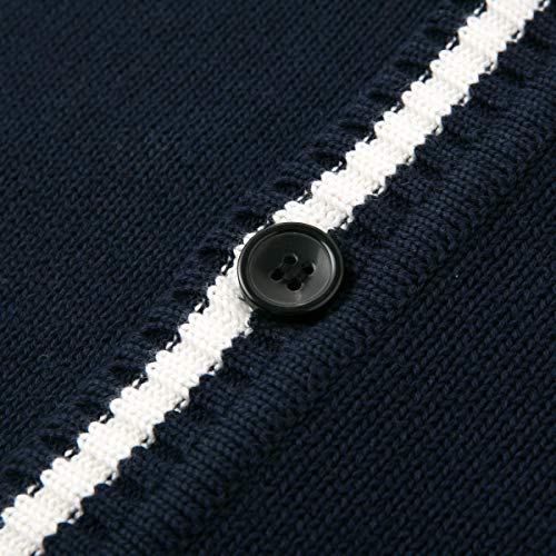 Curipeer Boys' V-Neck Cardigan Sweater Button Up School Uniform Navy 5-6T - Image 4