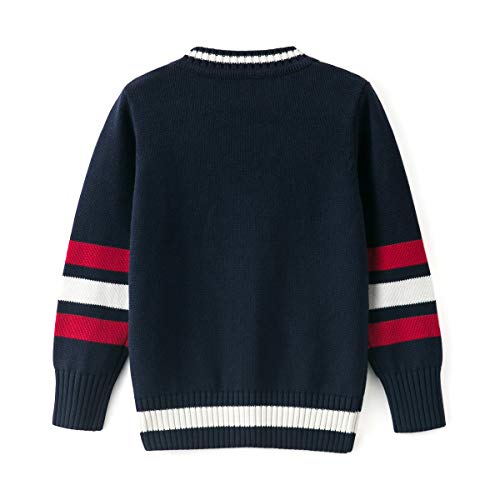 Curipeer Boys' V-Neck Cardigan Sweater Button Up School Uniform Navy 5-6T - Image 2