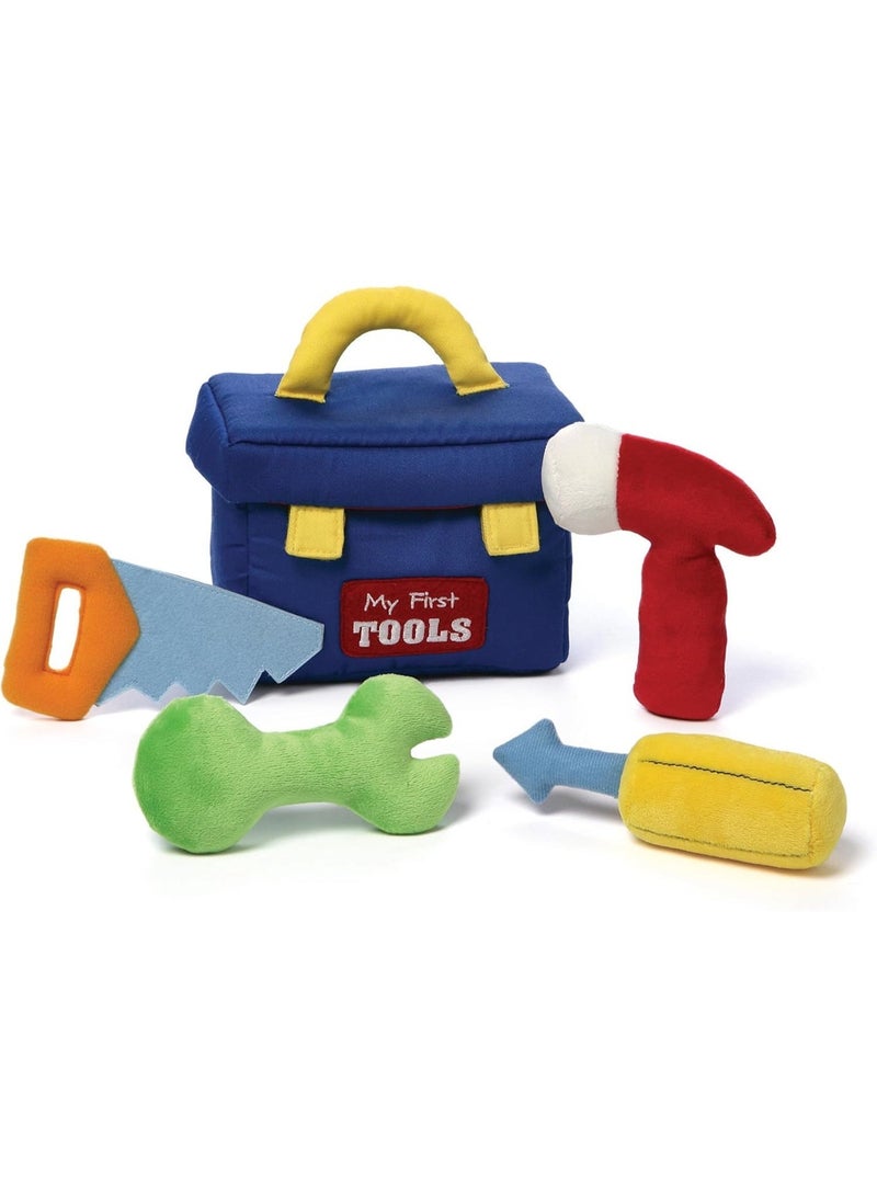 GUND Play Soft Collection, My First Toolbox 5-Piece Plush Playset with Rattle, Squeaker and Crinkle Plush Toys, Sensory Toy for Babies and Newborns, 7.5” - Image 1
