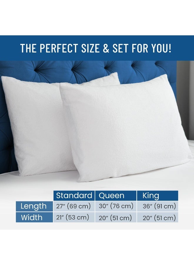 Everlasting Comfort Waterproof Pillow Protector Queen 2Pack  Zippered Hypoallergenic Dust Mite  Bed Bug Proof Allergy Pillow Covers - Image 5