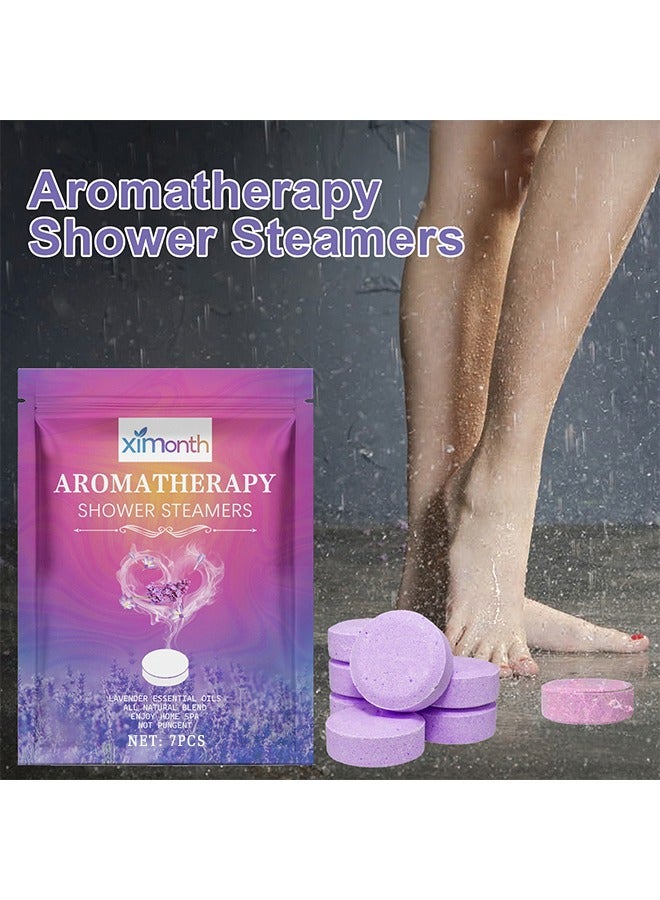 ximonth Shower Steamers Aromatherapy, Shower Bombs Birthday Gifts, Organic With Chamomile Rose Lavender Mint Watermelon Eucalyptus Essential Oil, Vapor Steam Tablets - Relaxation Gifts For Women 7PCS - Image 2