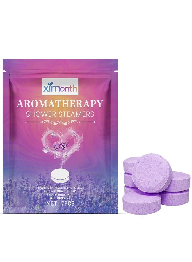 ximonth Shower Steamers Aromatherapy, Shower Bombs Birthday Gifts, Organic With Chamomile Rose Lavender Mint Watermelon Eucalyptus Essential Oil, Vapor Steam Tablets - Relaxation Gifts For Women 7PCS - Image 1