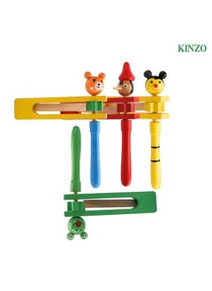 KINZO KINZO Wooden Spinning Toy with Fun Sounds, Sound Maker for Kids and Toddler, Musical Fun & Creative Toy (Pack of 3)  - Image 5