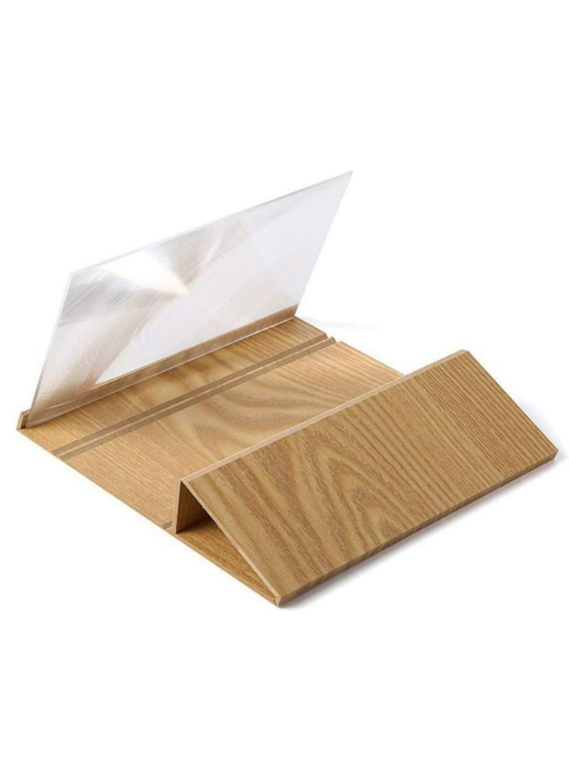 Mobile Phone Screen Magnifier 3D Hd Movie Mobile Phone Screen Amplifier12 Inches Screen Magnifier Smartphone,Wooden Desktop Bracket, For Phone And Pad, Gift for children Gold - Image 5