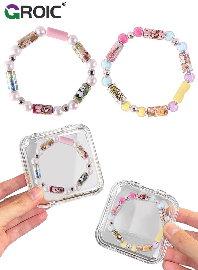 GROIC Wearable & Shareable Sticker Bracelet, Includes 2 Pcs Sticker Bracelet, 2 Mystery Reveal Sticki Rolls, 8 Stickers Rolls, DIY Bracelet Friendship Bracelet Toys for kids - Image 1