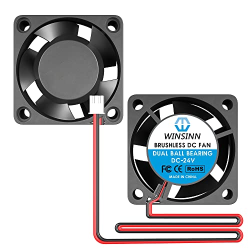 WINSINN 40mm Fan 24V, 3D Printer Micro 24 Volt Fans 4020 Dual Ball Bearing, Brushless Cooling 40mmx20mm 2PIN (Pack of 2Pcs) - Image 1