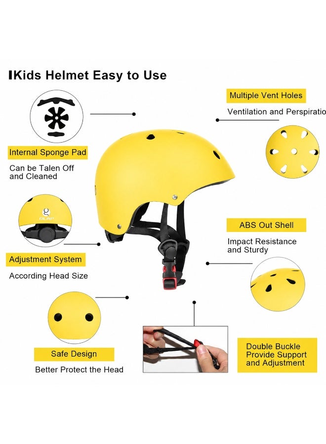 GGEROU Kids Bike Helmet,Adjustable Toddler & Child Bicycle Helmet,Multi-Sport Safety Helmet for Kids Adult Youth,Lightweight for Scooter,Cycling,Skateboard Yellow - Image 2