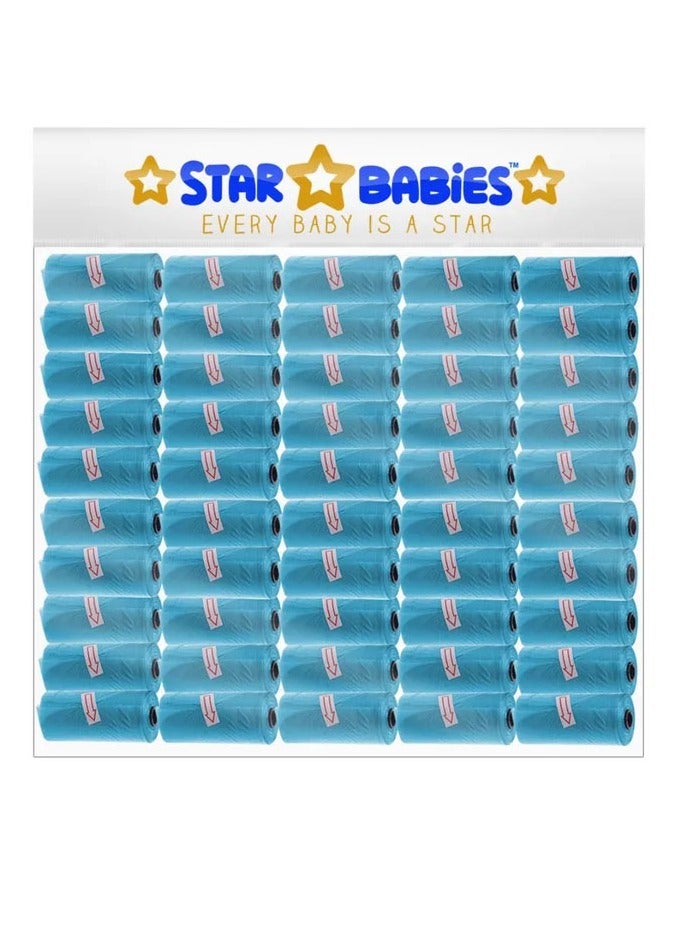STAR BABiES ستار بيبيز - رول حقيبة معطرة - عبوة تحتوي على 50/750 حقيبة - أزرق - Image 1