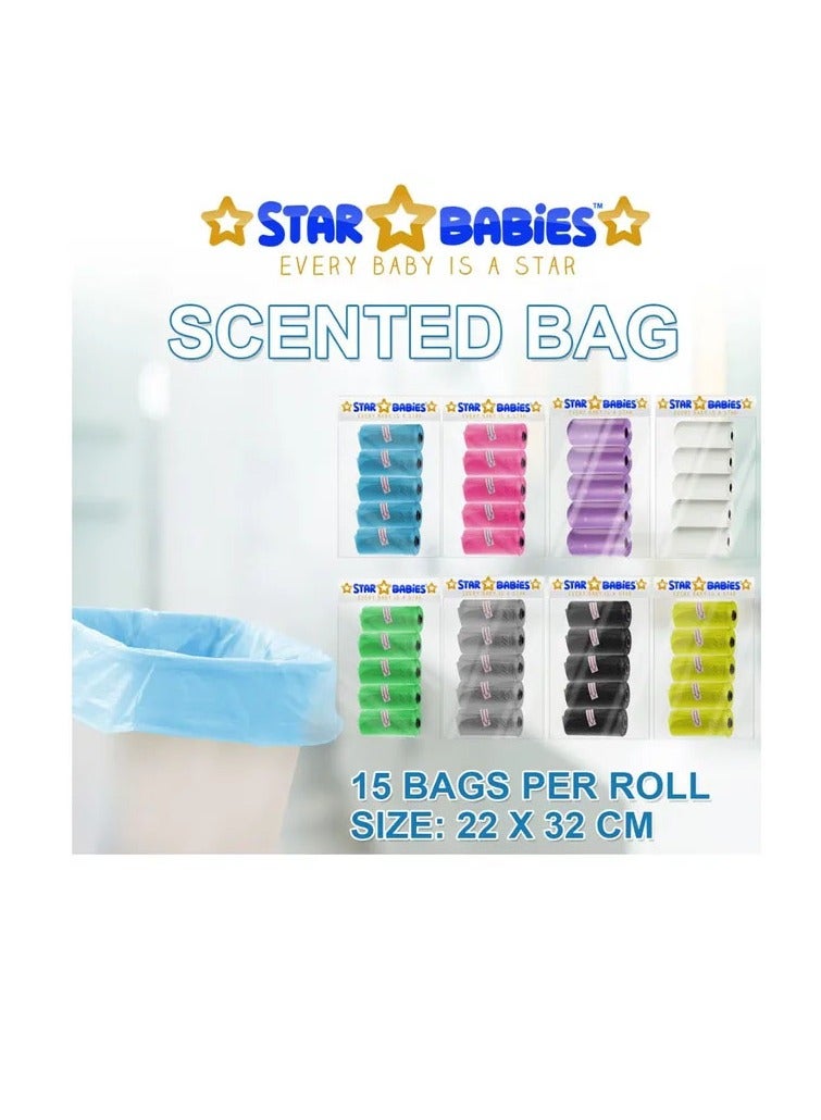 STAR BABiES ستار بيبيز - رول حقيبة معطرة - عبوة تحتوي على 50/750 حقيبة - أزرق - Image 4