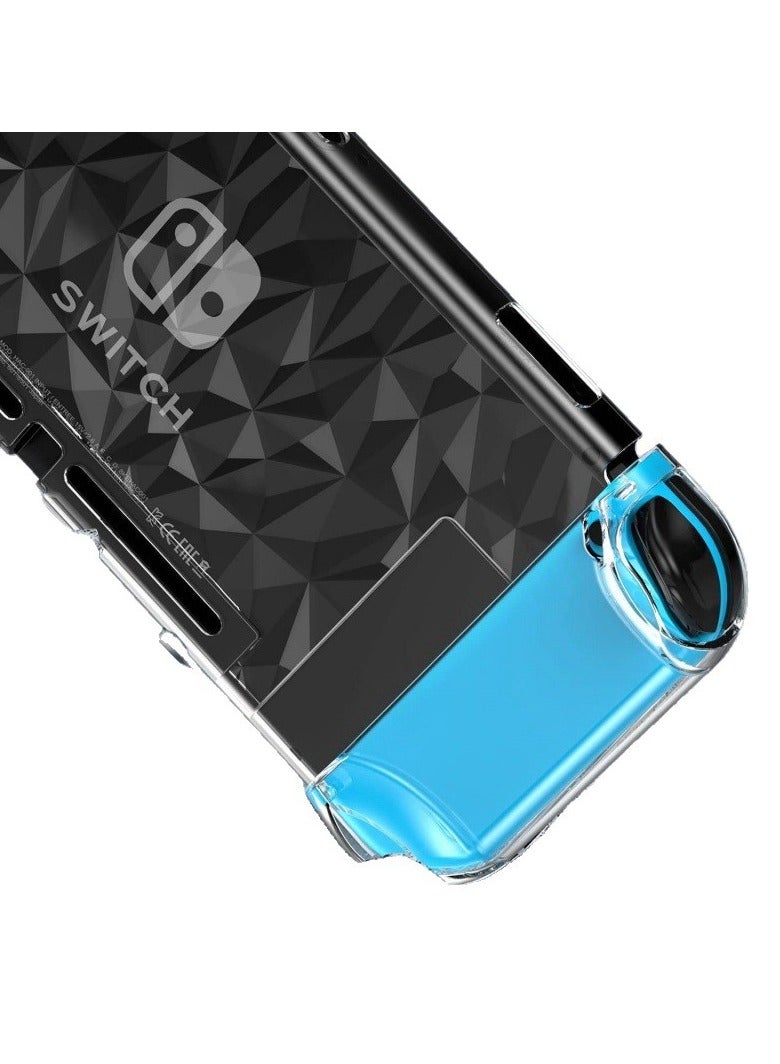Switch NS Protection Kit Slim Direct-Plug TV Dock + Tempered Glass Screen Protector + Red/Blue Joystick Caps (2 Pairs) Transparent PC Protective Accessories - Image 5