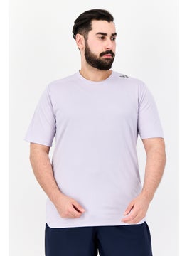 Adidas Men Slim Fit Short Sleeve Training T-shirts, Light Purple  - Image 1