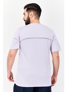 Adidas Men Slim Fit Short Sleeve Training T-shirts, Light Purple  - Image 3