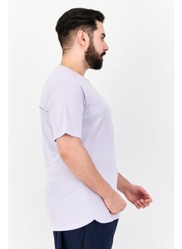 Adidas Men Slim Fit Short Sleeve Training T-shirts, Light Purple  - Image 2
