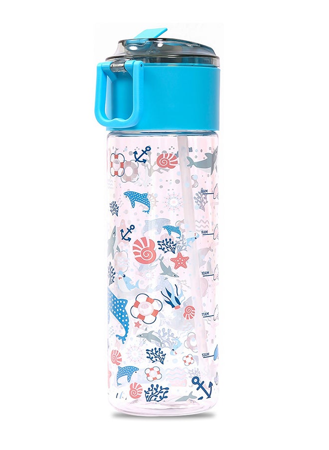 Eazy Kids Tritan Water Bottle w/ Snack Box Shark-Blue 450ml  - Image 1