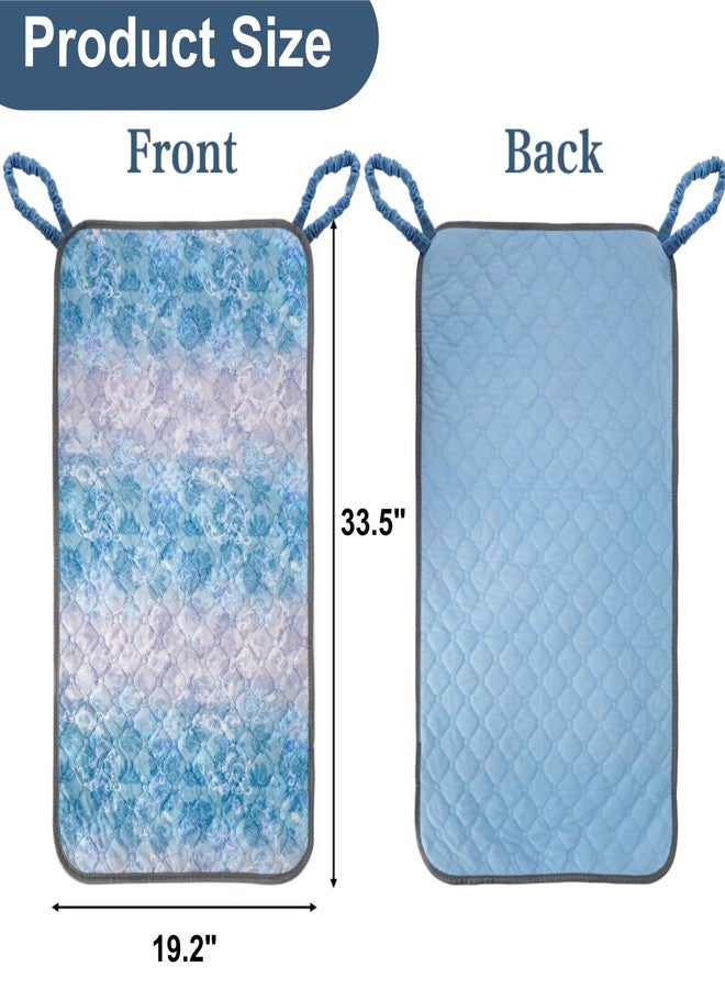 ELFULLY Wheelchair Waterproof Chair Pad for Incontinence, Highly Absorbent Seat Cover for Elderly, Reusable Washable Anti-Slip Seat Protect Cushion with 2 Loop Handles for Adult, Blue, 33.5" x 19.2" - Image 2
