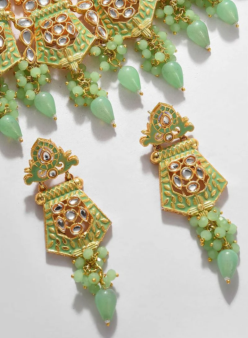SOHI Gold Plated Designer Necklace Set