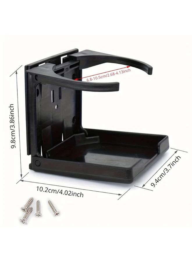 2pcs Black Adjustable Cup Holder Universal Folding Beverage Stand for Car Truck Boat - Image 2