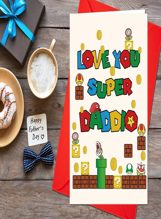 WLWLGLUCK Funny Father’s Day Card with Envelope, Super Daddio Card for Dad Daddy Grandpa, Humor Father’s Day Greeting Card from Son, Happy Father’s Day Card from Daughter Son - Image 2