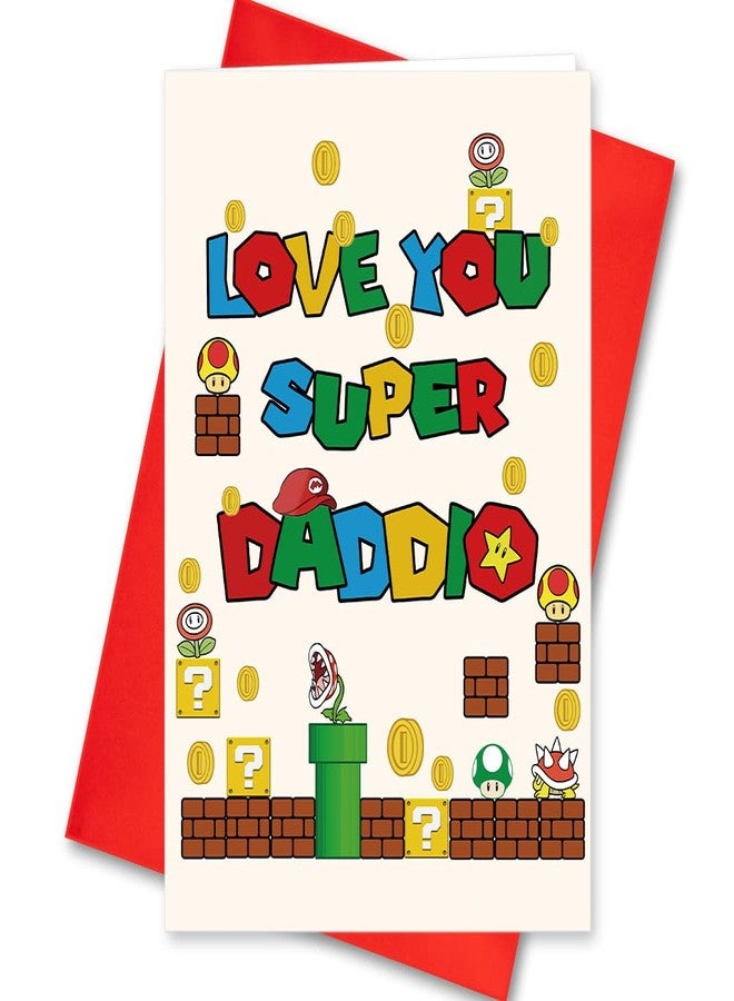 WLWLGLUCK Funny Father’s Day Card with Envelope, Super Daddio Card for Dad Daddy Grandpa, Humor Father’s Day Greeting Card from Son, Happy Father’s Day Card from Daughter Son - Image 1