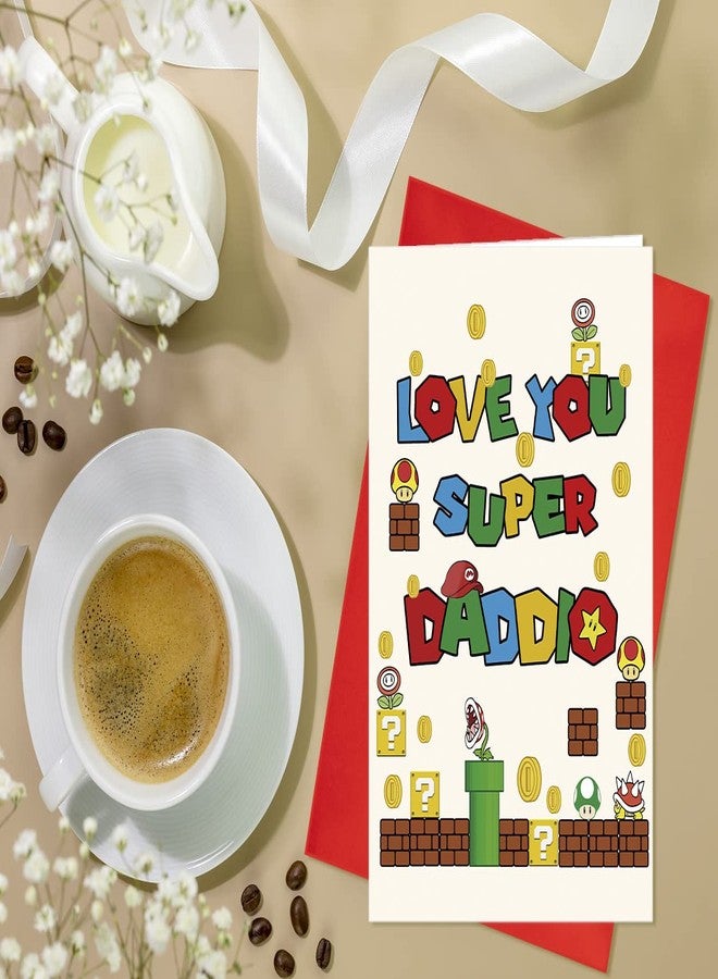 WLWLGLUCK Funny Father’s Day Card with Envelope, Super Daddio Card for Dad Daddy Grandpa, Humor Father’s Day Greeting Card from Son, Happy Father’s Day Card from Daughter Son - Image 3