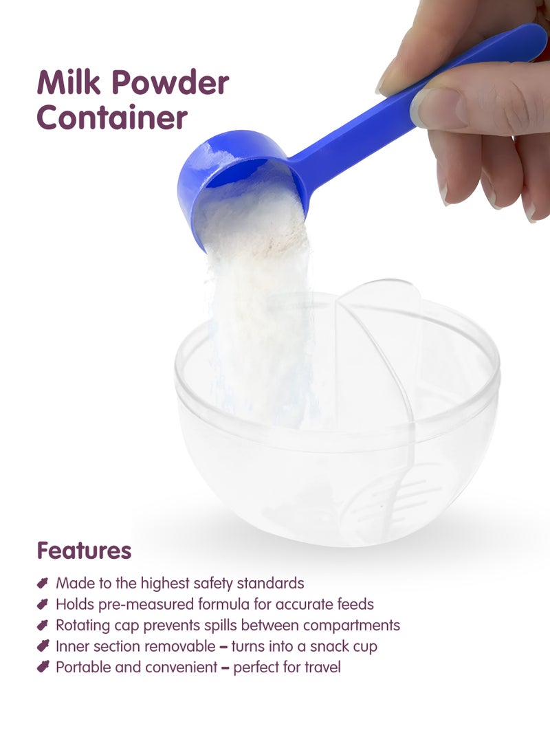 BABE - Milk Powder Dispenser Pot for Baby, Leak-Proof & Easy Pour, BPA Free, 3 Partitions - Image 3