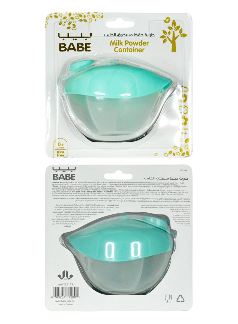 BABE - Milk Powder Dispenser Pot for Baby, Leak-Proof & Easy Pour, BPA Free, 3 Partitions - Image 2