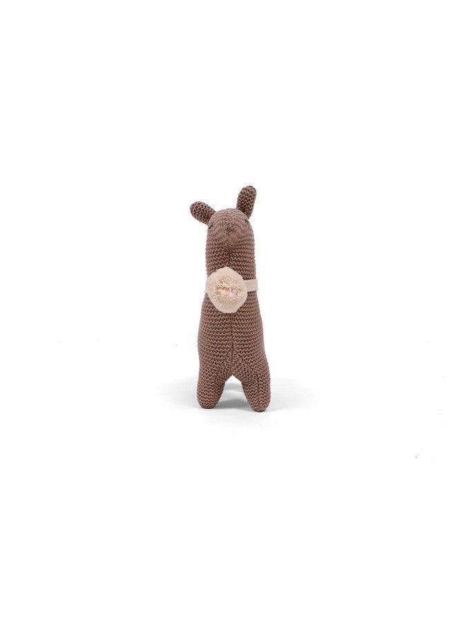 Pluchi Sweet Llama Cotton Knitted Stuffed/Plush/Soft Toy for Babies and Kids (Stone) - Image 1