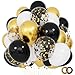 KUULBELA 68Pcs Black White Gold Balloons with 12 Inch Black Gold Confetti Balloons for Graduation Birthday Wedding Party Decorations - Image 3