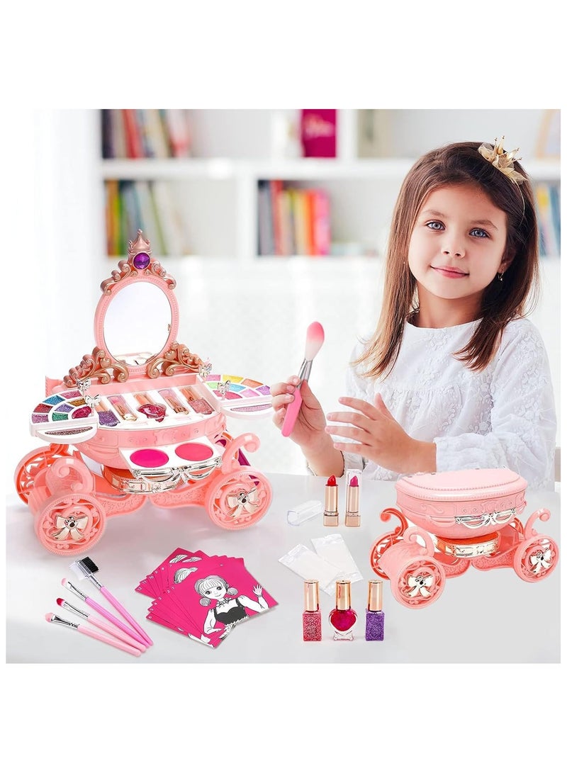 Kids Makeup Kit for Girl, 32 PCS Real Make Up Toys Makeup Set with With Lights and Music, Non ToxicToddlers Pretend Cosmetic Kits, Makeup Set Gift for Toddler Children Age 3-12 Year Old - Image 2