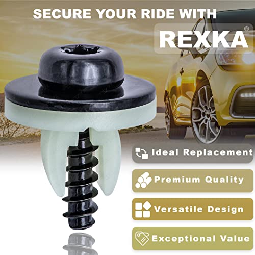 Rexka 10 Sets Engine Splash Shield Screws for Ford - T30 Torx Head Bolts and Grommets for Undertray Engine Fender Liner Deflector Grille for Ford Escape F-150 Edge Focus Fusion C-Max S-Max Lincoln - Image 3