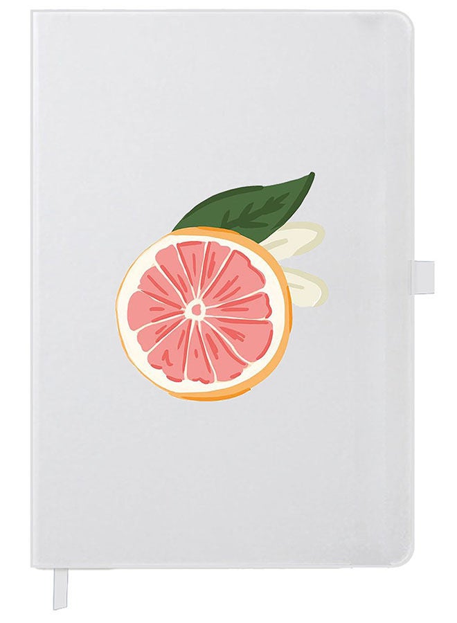 Theodor Designer A5 Thick White Hardcover Notebook Grapefruit - Image 1