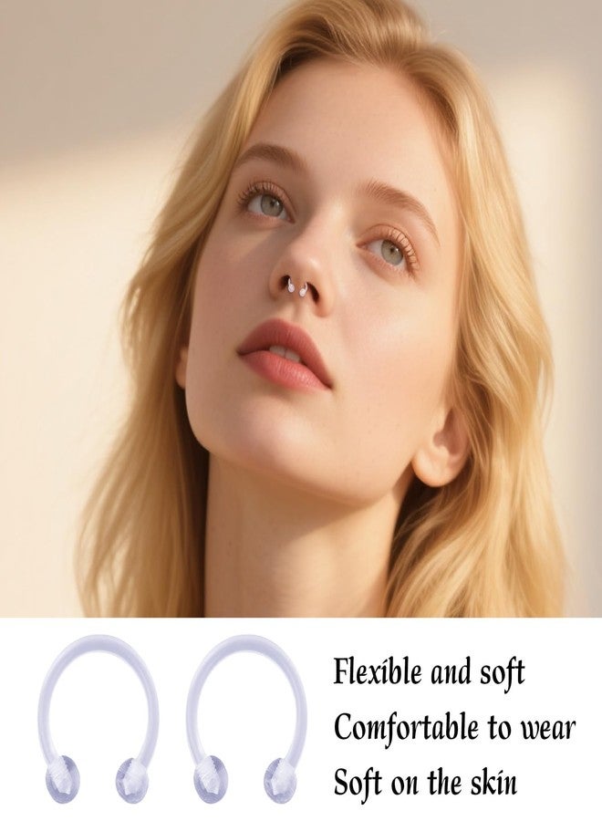 Penitue 38pcs Clear Piercing Retainers, Retainer Jewelry for Earrings Nipple Nose Belly Tongue Labret Eyebrow Lip Ear Ring for Surgery MRI and Work - Image 5