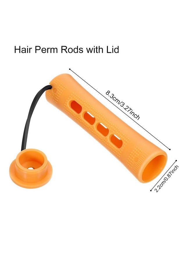 Clione 60Pcs Perm Rods Set For Natural Hair Plastic Cold Wave Rod Nonslip Hair Rollers 0.87 Inch Orange Perm Rods For Long Short Hair Curling Rods Hair Perms For Women Hair Curlers Diy Hairdressing Tools - Image 4