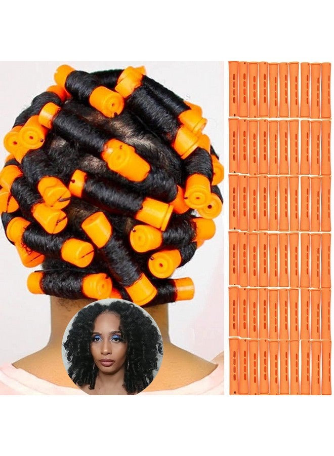 Clione 60Pcs Perm Rods Set For Natural Hair Plastic Cold Wave Rod Nonslip Hair Rollers 0.87 Inch Orange Perm Rods For Long Short Hair Curling Rods Hair Perms For Women Hair Curlers Diy Hairdressing Tools - Image 2
