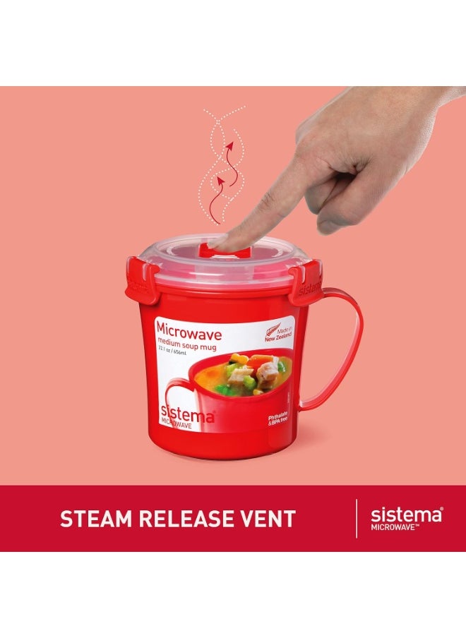 sistema Sistema Microwave Soup Mug, 656 ml - Red  - Image 3