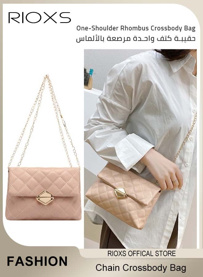 RIOXS Women's Dual-purpose Bag Rectangle Chain Crossbody Bag Fashion Simple Shoulder Bag Small Elegant Versatile Sling Bag - Image 4