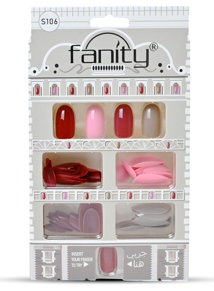 FANITY Artificial nails are specially designed for an instant, lasting touch of beauty. They come in a variety of shapes and lengths to suit all tastes. Easy to apply, they're perfect for special occasions or everyday use, and give you a feminine, attractive, and polished look without the need for a salon visit. 