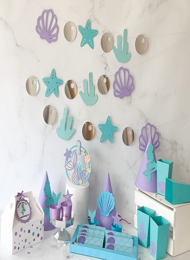 Pinfliers Under The Sea,Mermaid Theme Birthday Decorations for Girls, Paper Popcorn Box/Set of 10 Boxes,Tub Tubs, Bowl/Bday Table Decoration Items, Multicolor - Image 2
