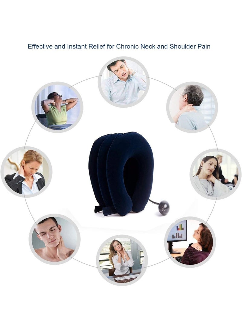 FALAHOM Adjustable Cervical Neck Traction, Portable  Air Inflation Neck Traction, Inflatable Neck Stretcher, Neck Decompression, Relief Traction Spine Alignment, Ergonomic Design, Home Use - Image 5