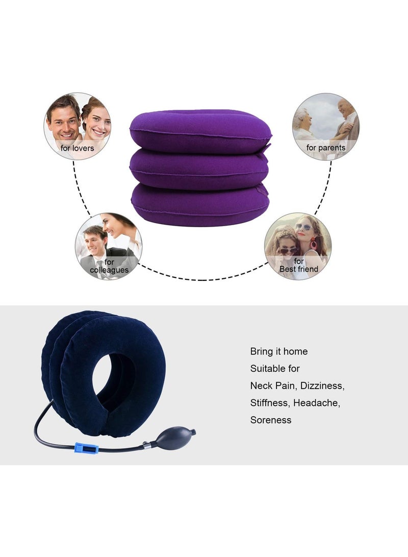 FALAHOM Adjustable Cervical Neck Traction, Portable  Air Inflation Neck Traction, Inflatable Neck Stretcher, Neck Decompression, Relief Traction Spine Alignment, Ergonomic Design, Home Use - Image 4