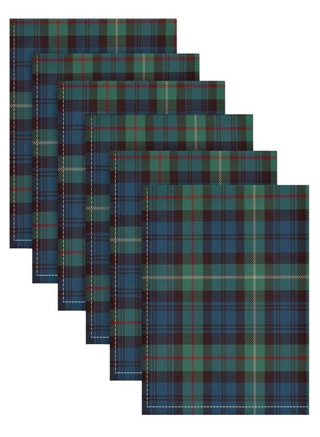 JUNZAN Cream Plaid Cloth Napkins Table Napkins Cloth Set of 4 Reusable Washable Dinner Napkin 20x20 Inch - Image 1