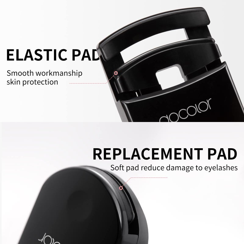 Docolor Eyelash Curler Portable Lash Curler with 1 Silicone Refill Pads Mini Eye Lashes Curlers Professional Travel Makeup Tools for All Eye Shapes - Image 3