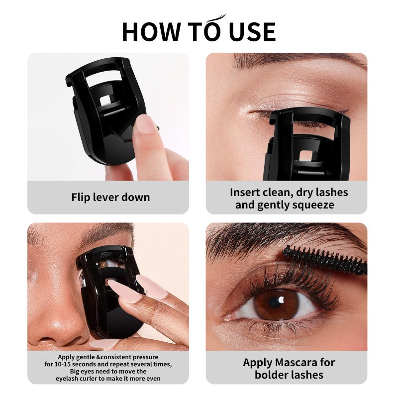 Docolor Eyelash Curler Portable Lash Curler with 1 Silicone Refill Pads Mini Eye Lashes Curlers Professional Travel Makeup Tools for All Eye Shapes - Image 5