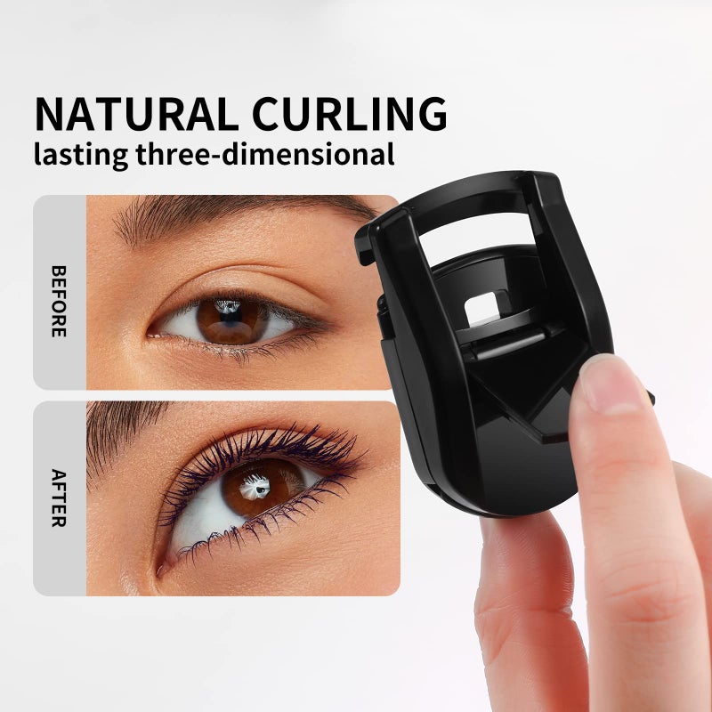 Docolor Eyelash Curler Portable Lash Curler with 1 Silicone Refill Pads Mini Eye Lashes Curlers Professional Travel Makeup Tools for All Eye Shapes - Image 2