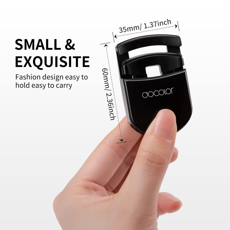 Docolor Eyelash Curler Portable Lash Curler with 1 Silicone Refill Pads Mini Eye Lashes Curlers Professional Travel Makeup Tools for All Eye Shapes - Image 4