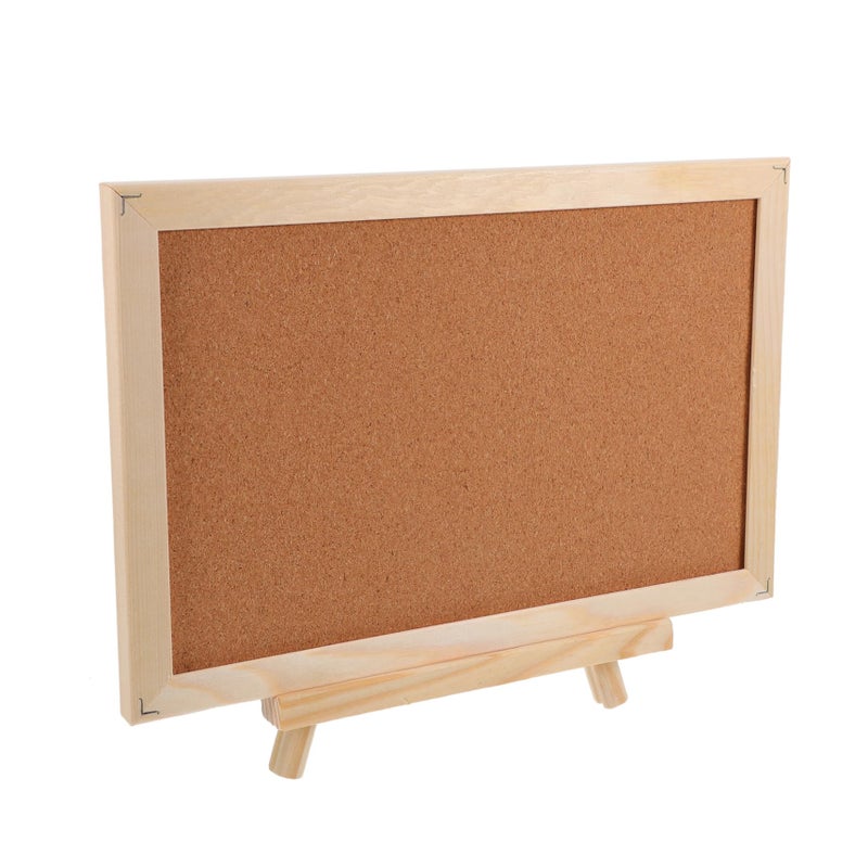 Double Sided Cork Bulletin Board Framed Pine Wood For Home Office Classroom - Image 2