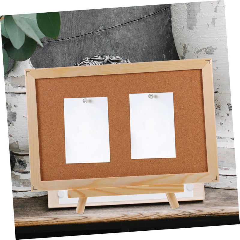 Double Sided Cork Bulletin Board Framed Pine Wood For Home Office Classroom - Image 4