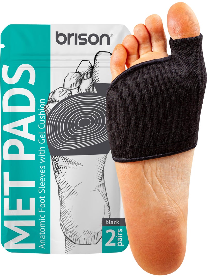 Brison Metatarsal Pads for Women and Men Ball of Foot Cushion Gel Sleeves Cushions Pad Fabric Soft Socks for Supports Feet Pain Relief 2 Pairs L Men 1012 Women 115135