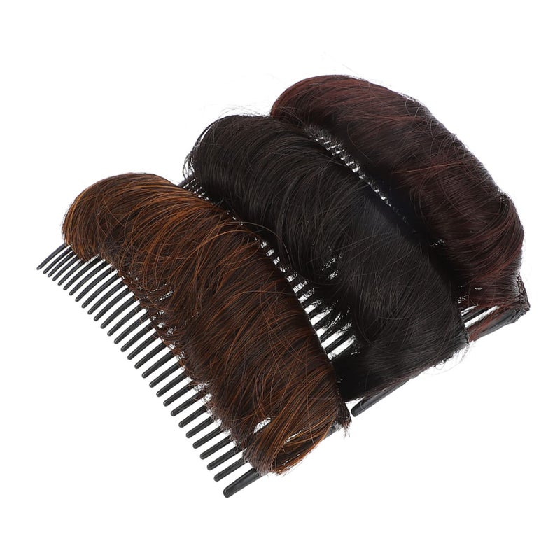 Volumizing Hair Combs Set Of 3 For Women Styling Accessory Curly Ponytail Black - Image 2